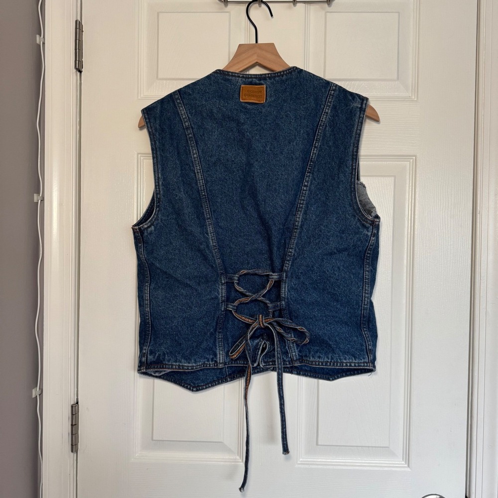 VTG Casey Coleman Denim Vest American Flag Embroidered‎ Americana Patriotic USA - Picture 5 of 8